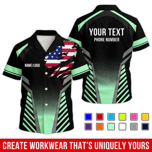 Personalized Team Hawaiian Shirt – Custom Logo Work Shirt