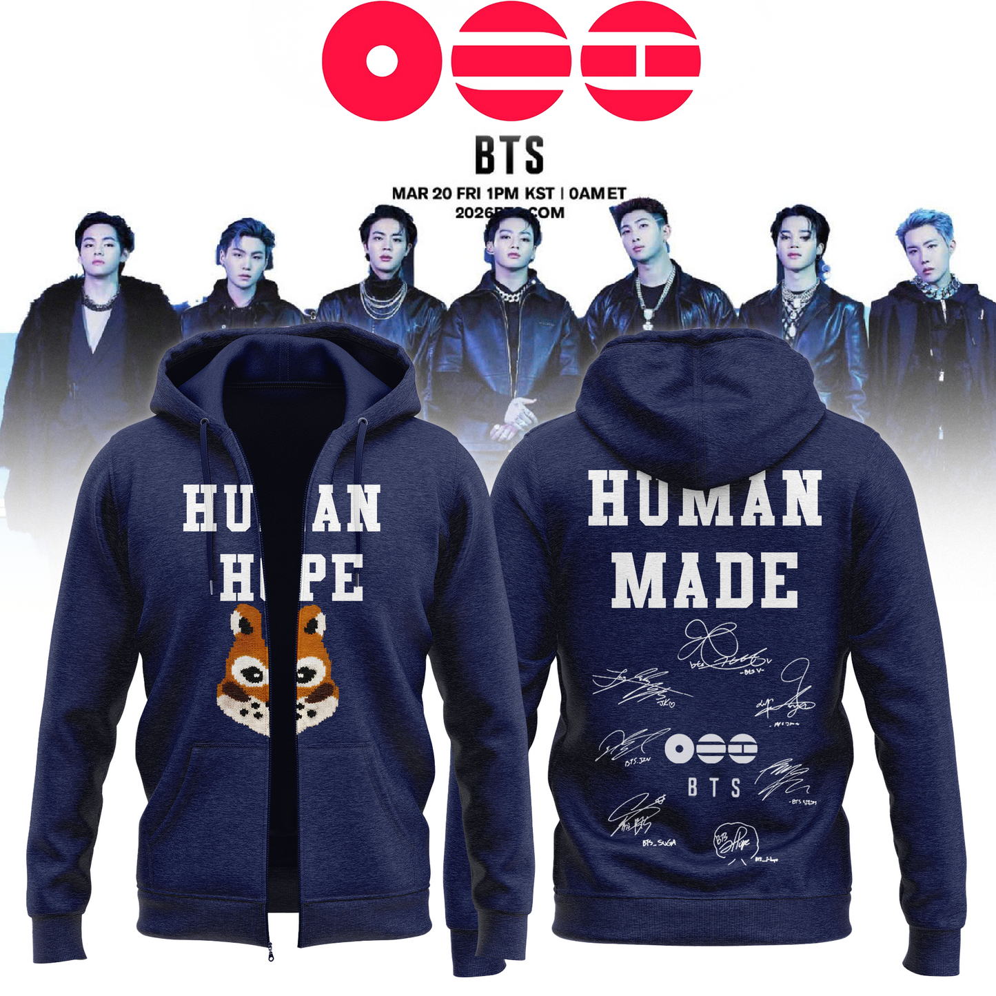 ...BTS The 5th Album Release Limited Edition Signature – Zip Hoodie