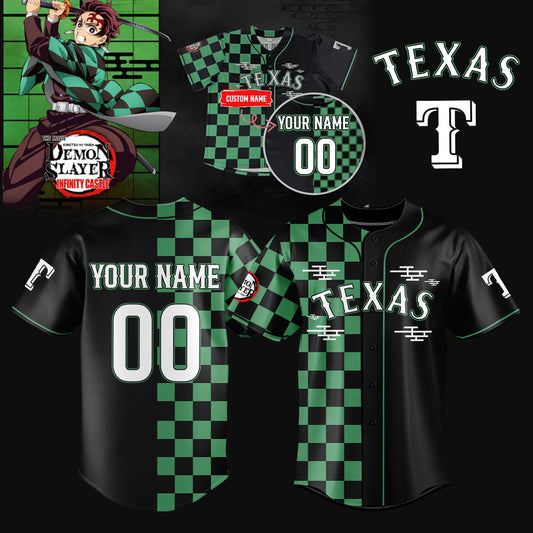 _.Texas Rangers _  Limited Edition Demon Slayer Jersey 2025 (Custom Name & Number)