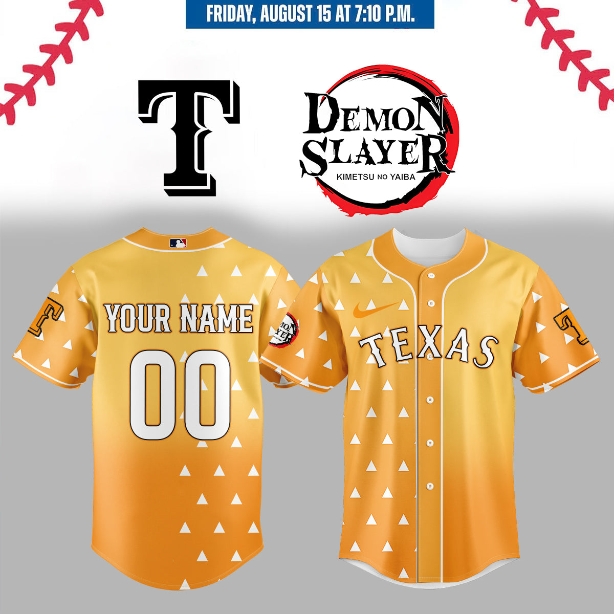 ,,,,Texas Rangers _  Limited Edition Demon Slayer Jersey 2025 (Custom Name & Number)