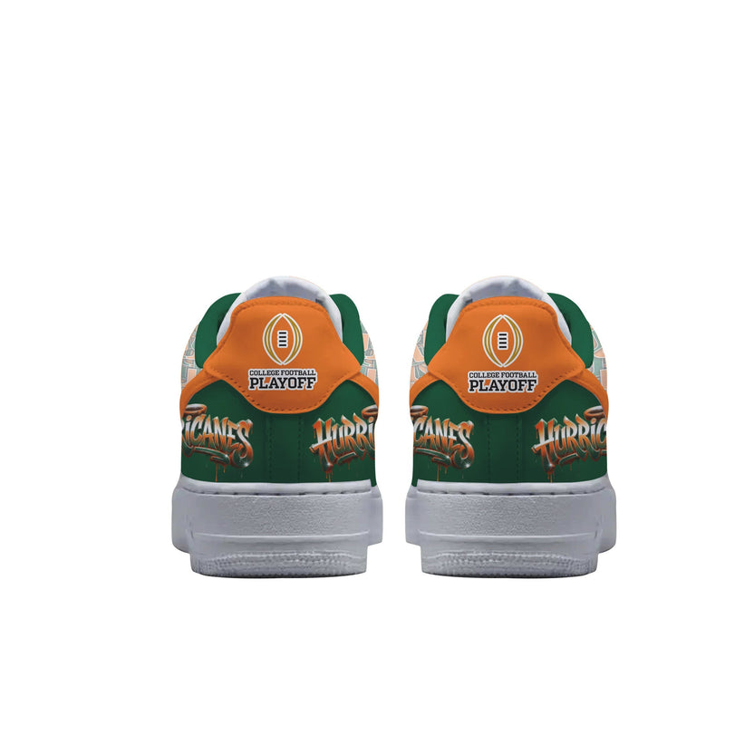 "Free Shipping" - PREMIUM Miami Hurricanes AF1 SNEAKER