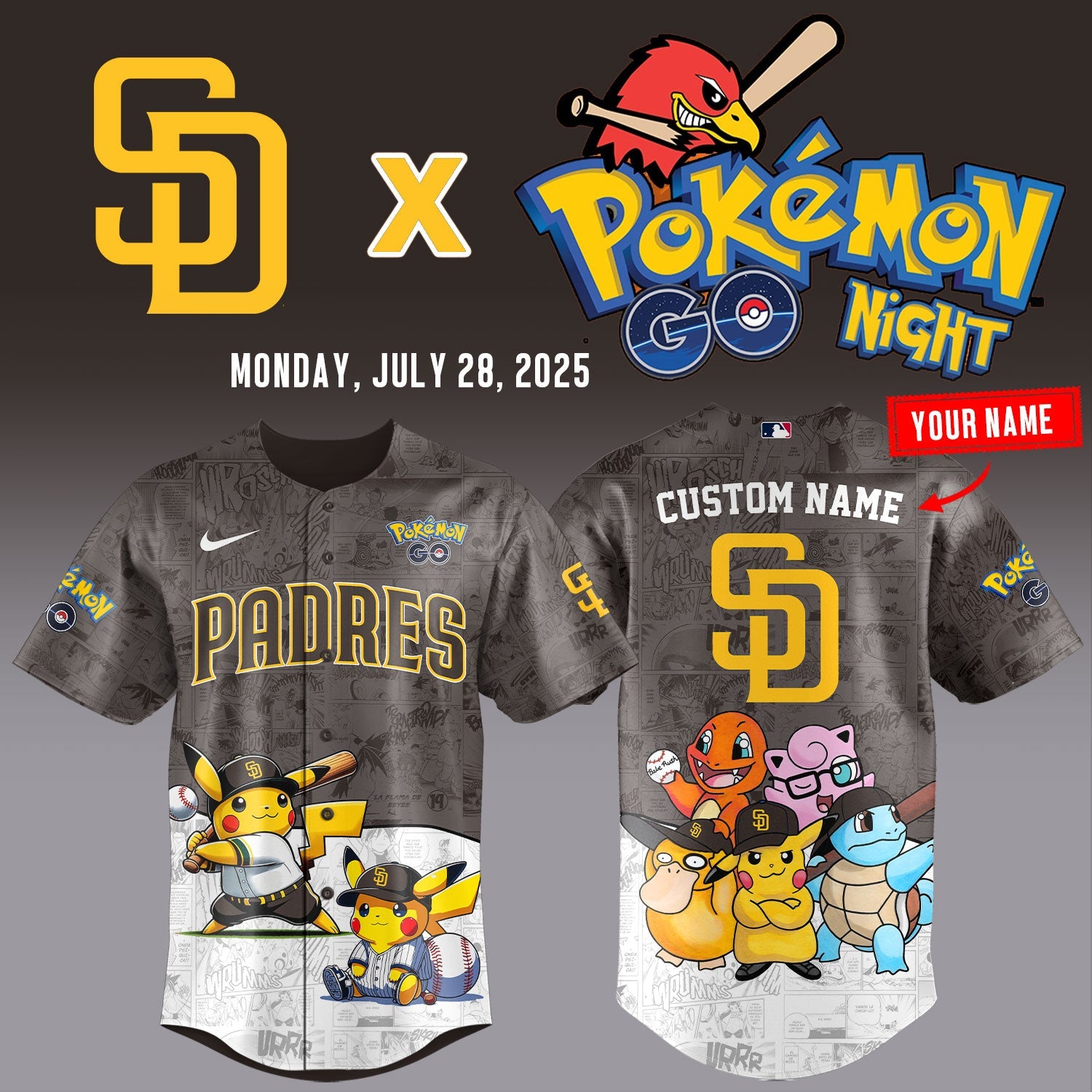 Pokémon GO - San Diego Padres Jersey