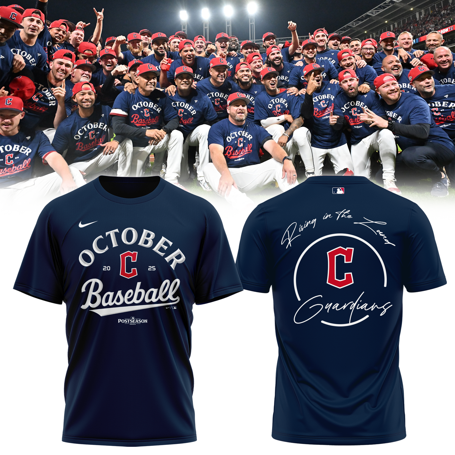 Cleveland Guardians 2025 Postseason Locker Room T-Shirt