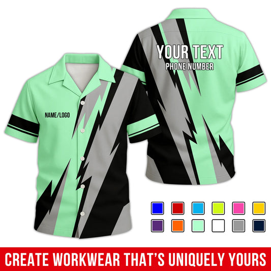 Personalized Team Hawaiian Shirt – Custom Logo Work Shirt