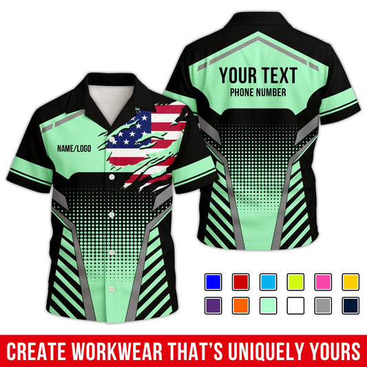 Personalized Team Hawaiian Shirt – Custom Logo Work Shirt
