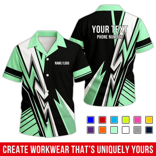 Personalized Team Hawaiian Shirt – Custom Logo Work Shirt