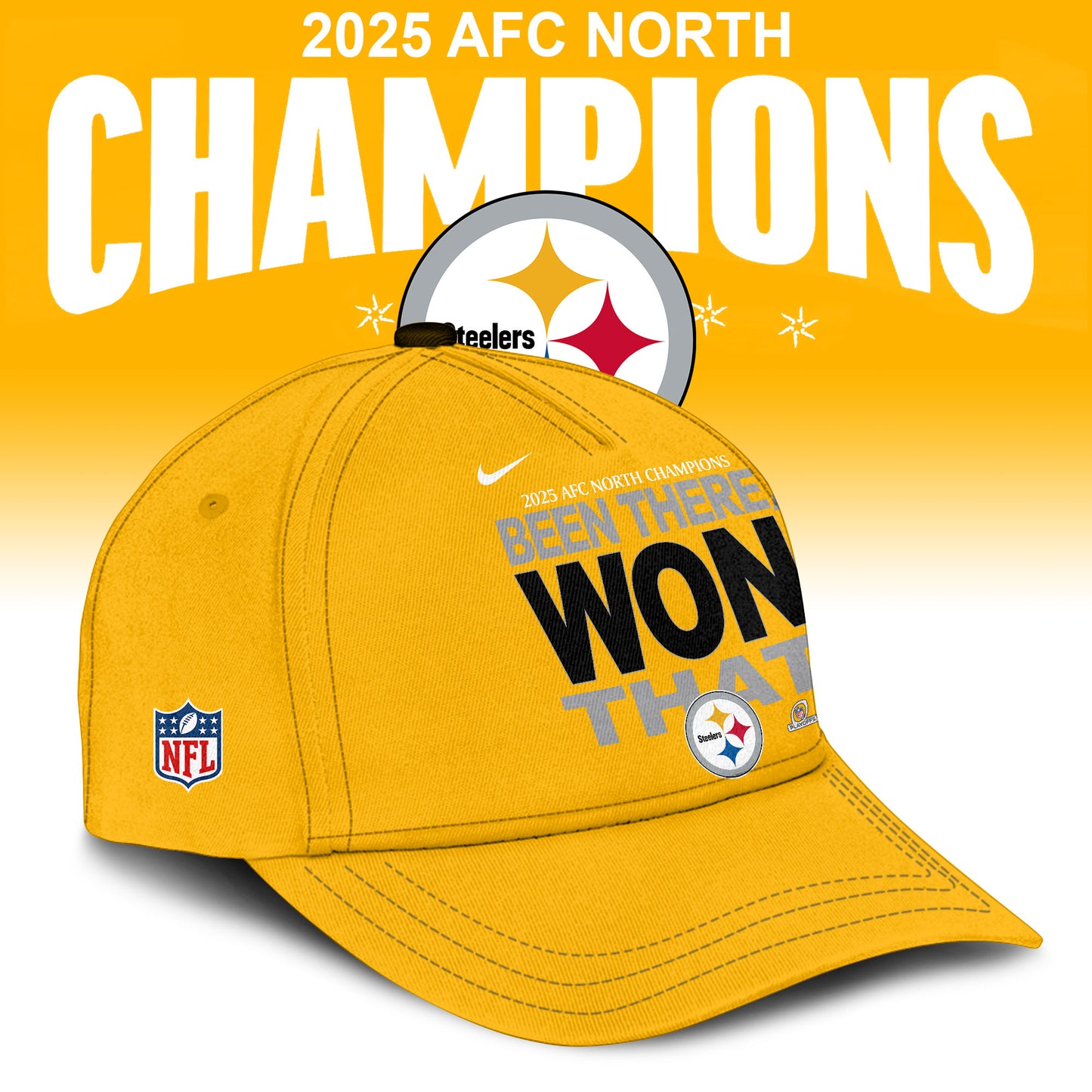 Pittsburgh Steelers 2025 AFC North Division Champions Limited Edition Zip Hoodie v2