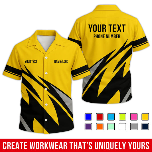 Personalized Team Hawaiian Shirt – Custom Logo Work Shirt