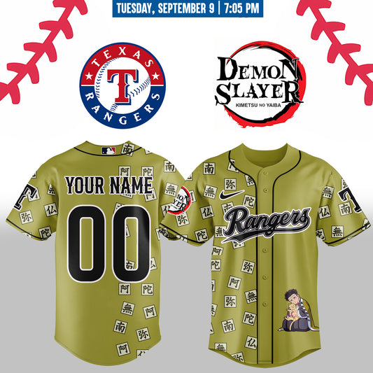 ,,,,Texas Rangers _  Limited Edition Demon Slayer Jersey 2025 (Custom Name & Number)