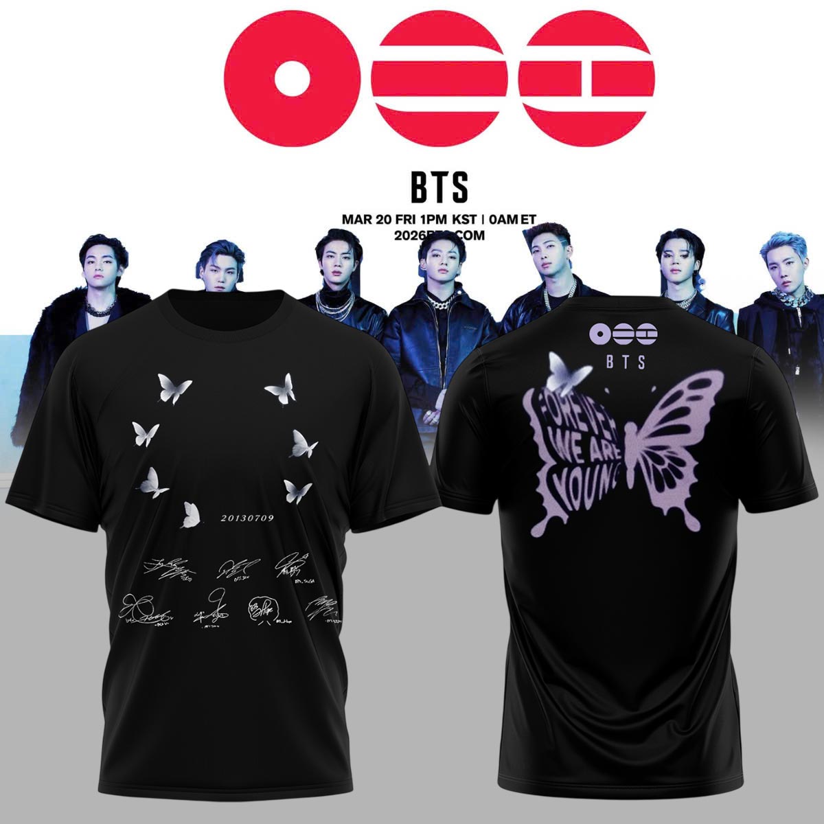 .BTS The 5th Album Release Limited Edition Signature – Tshirt