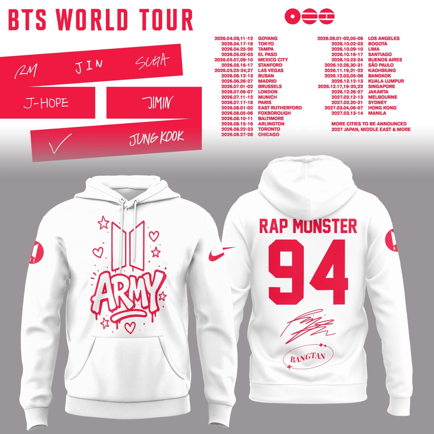 BTS Rap Monster World Tour 2026 Limited Edition Shirt