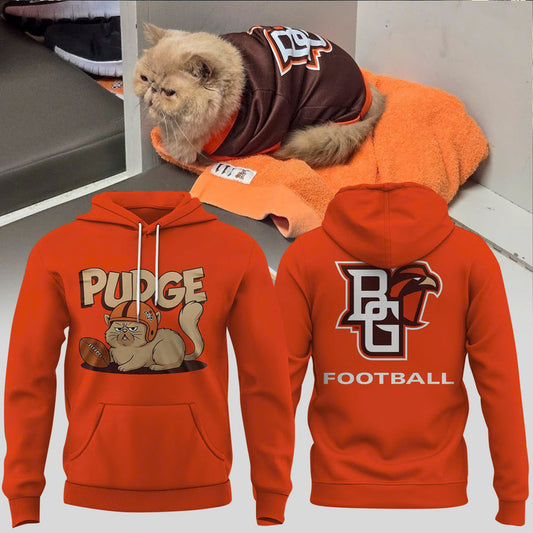 Pudge the cat orange hoodie