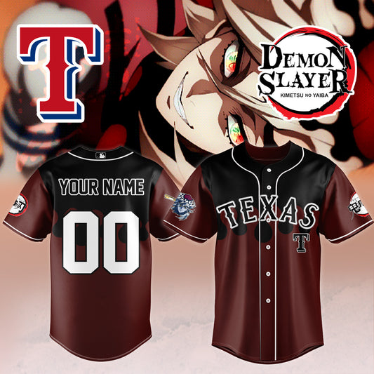 ,,,,Texas Rangers _  Limited Edition Demon Slayer Jersey 2025 (Custom Name & Number)