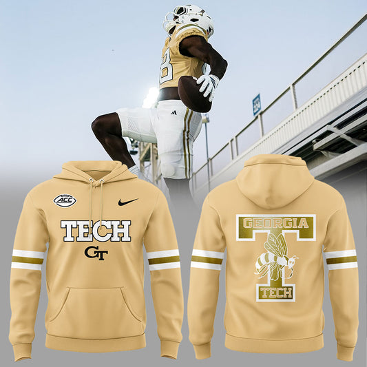 .   Georgia Tech Football Sting Em Gold Uniform 2025 Combo Hoodie