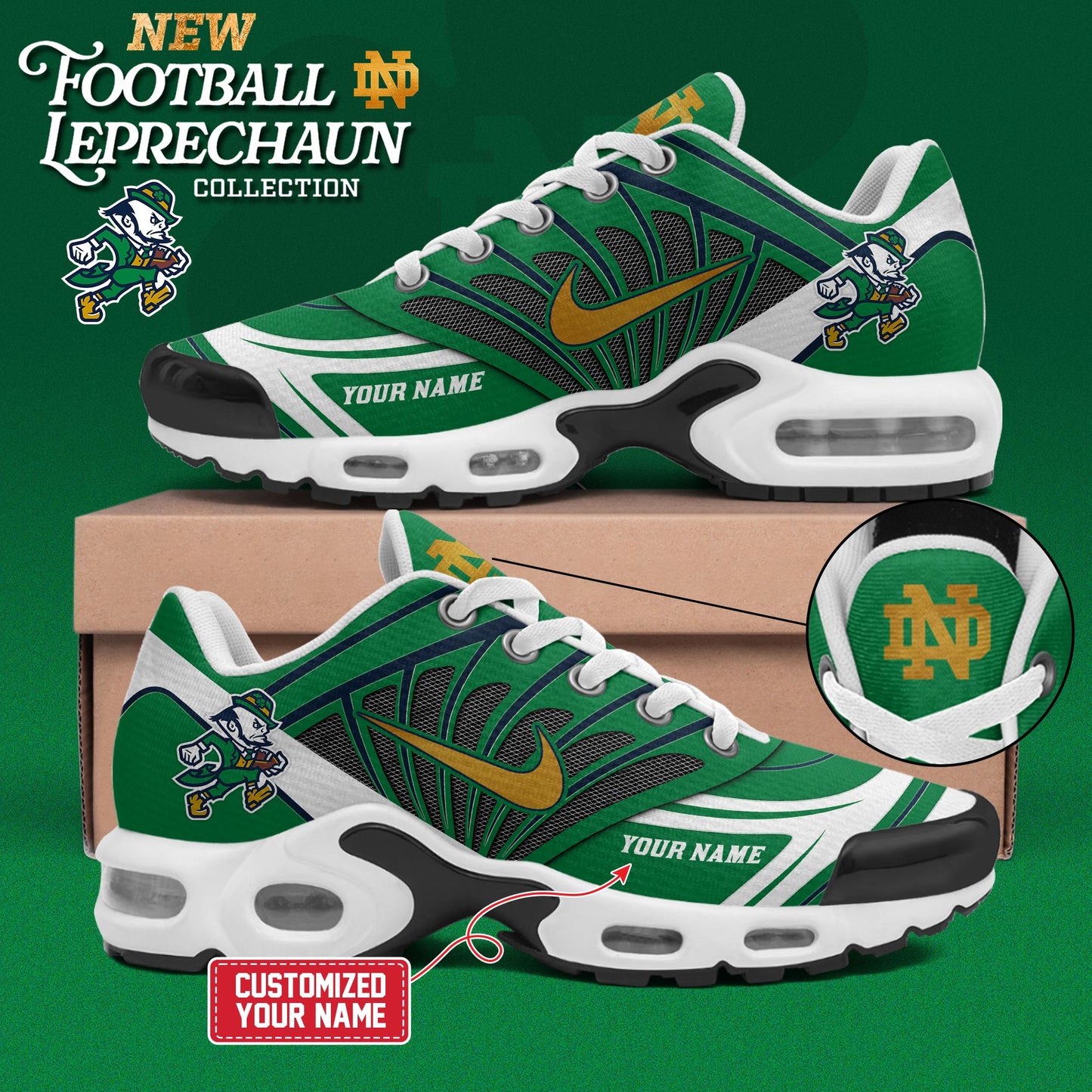 Notre Dame Fighting Irish Football Leprechaun New Shoes