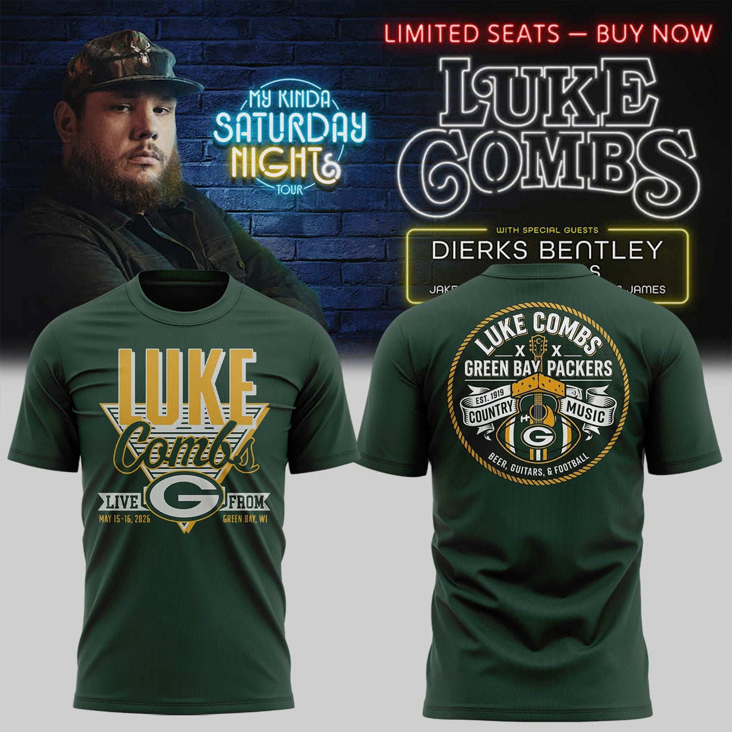 LC “My Kinda Saturday Nights Tour” at Lambeau Field Stadium Shirt