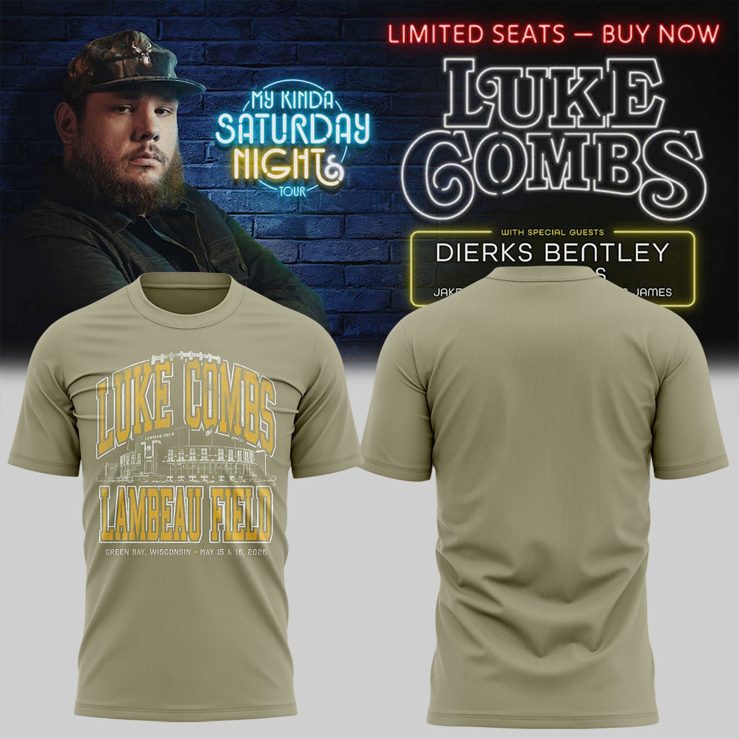LC “My Kinda Saturday Nights Tour” at Lambeau Field Stadium Shirt