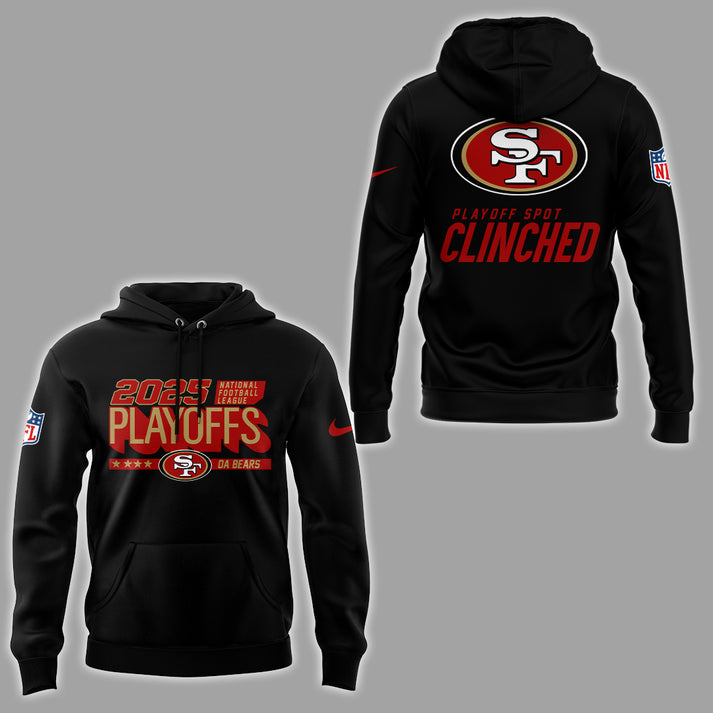 Limited Edition 2025 49ers Playoffs Clinched Hoodie