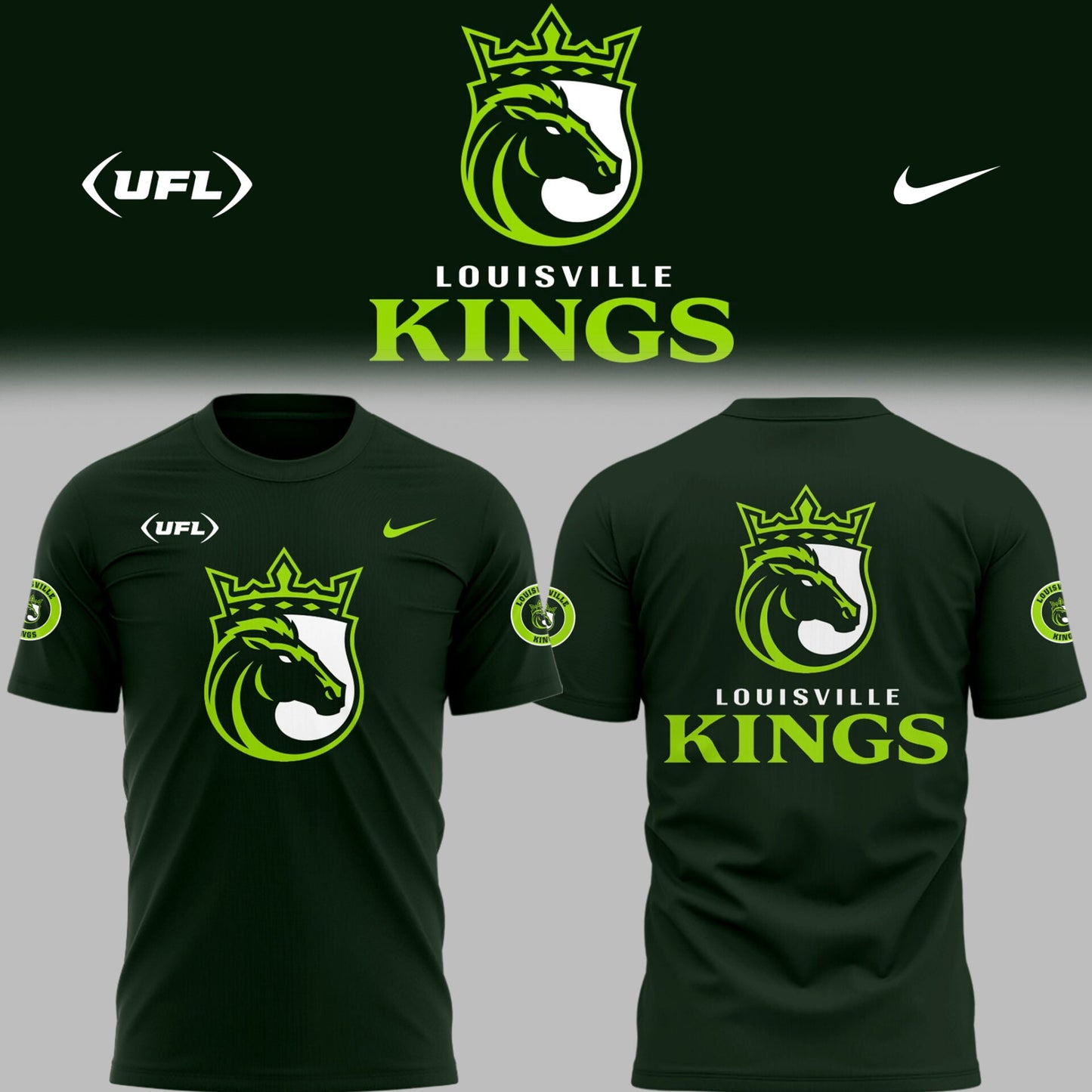 Limited Edition Louisville Kings Football Green TShirt-PU25100918