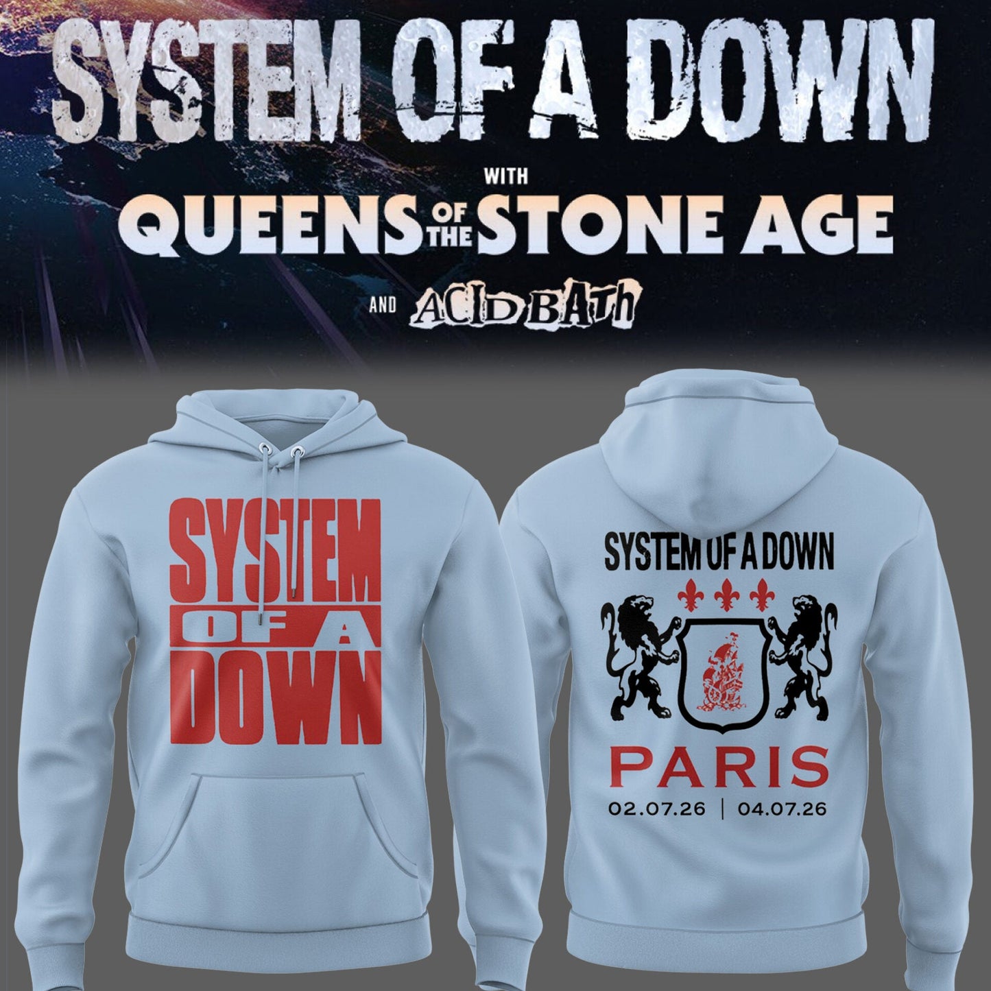 Limited Edition SOAD UK & Europe Stadium Tour 2026 Hoodie