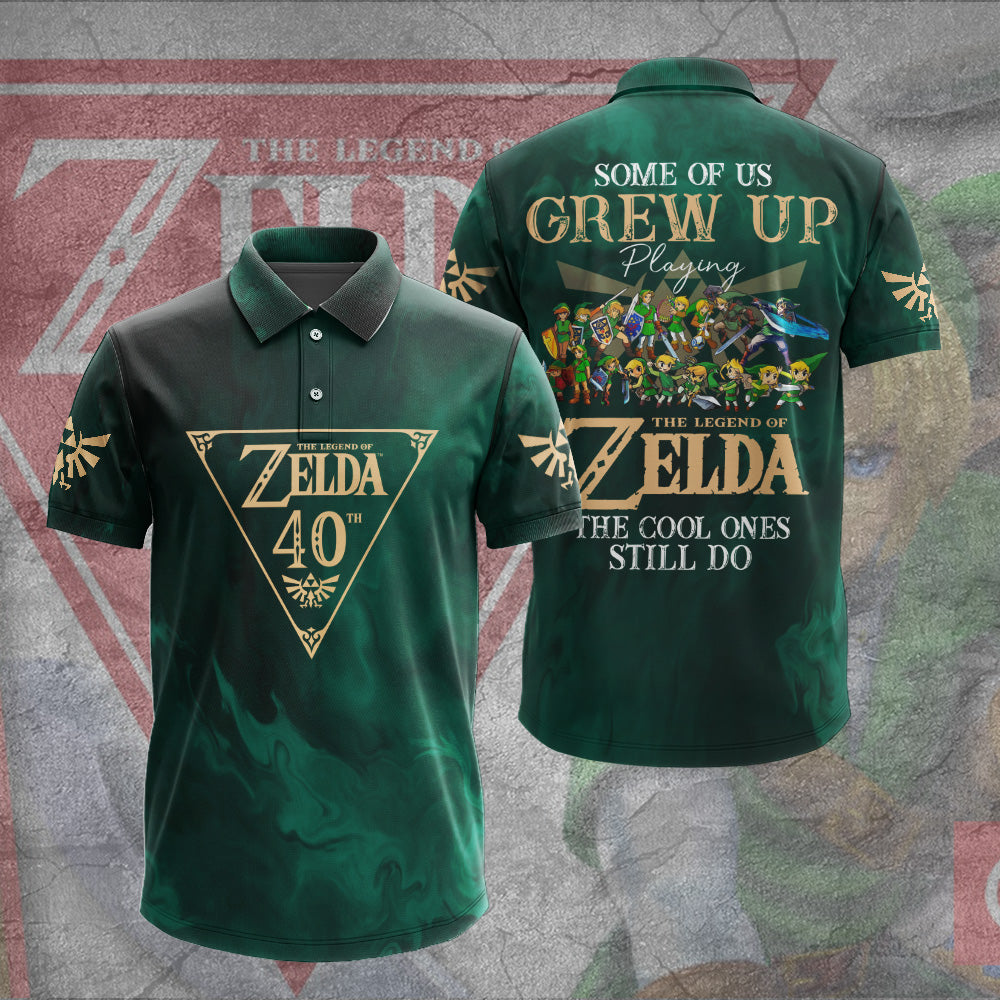 The Legend of Zelda 40th Anniversary Polo Green