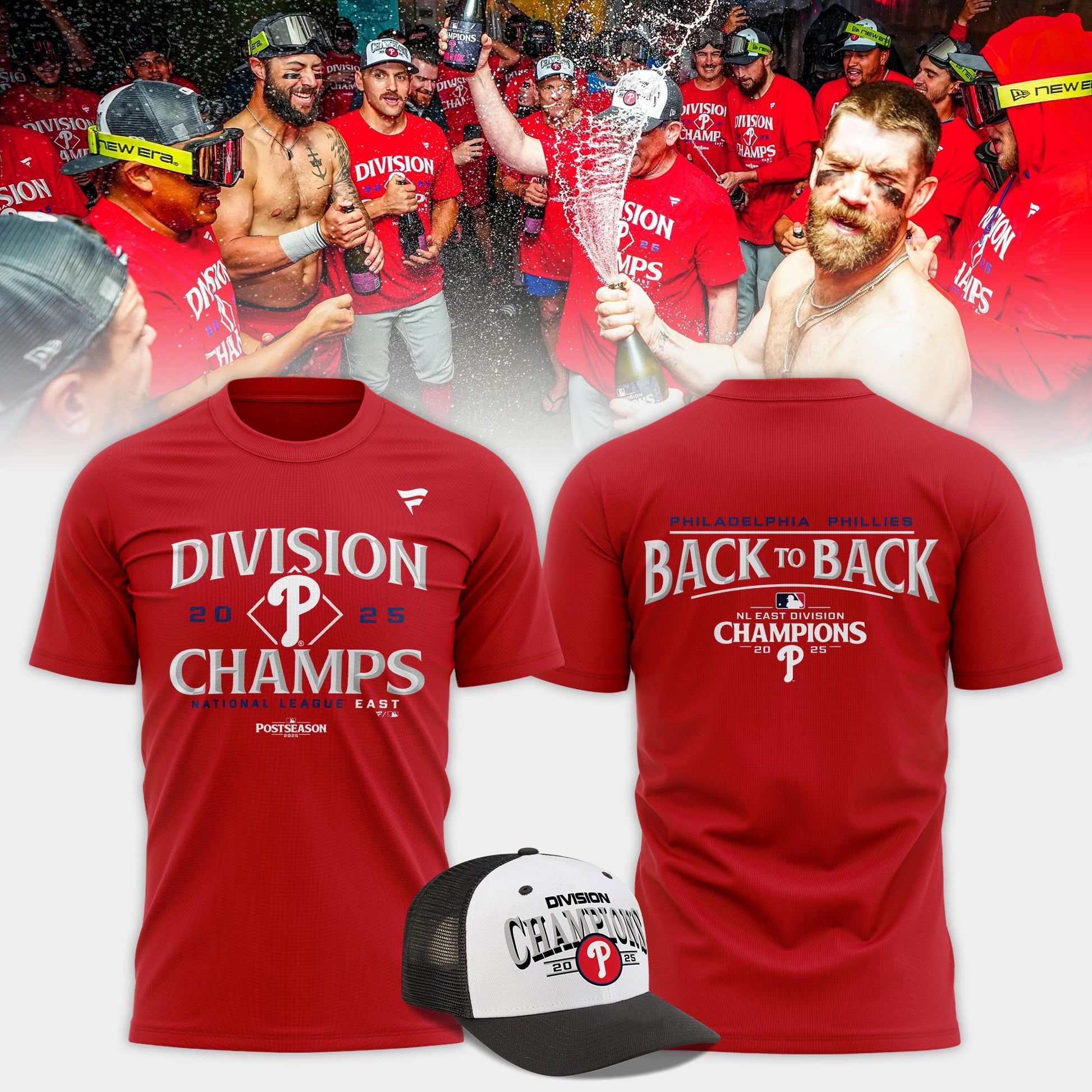 Philadelphia Phillies BACK-TO-BACK NL EAST CHAMPIONS T-Shirt