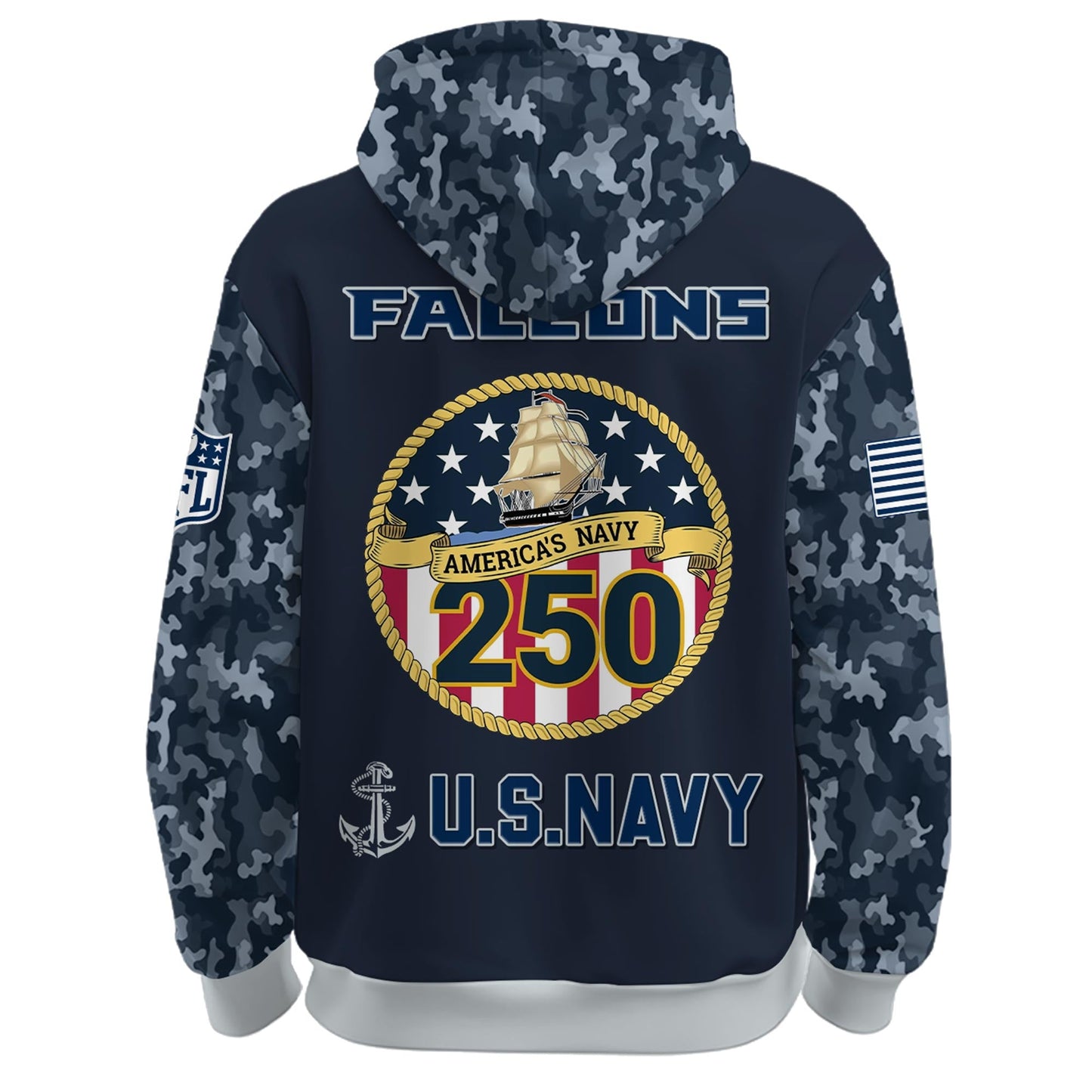 Atlanta Falcons Navy 250th Birthday Hoodie Limited Edions