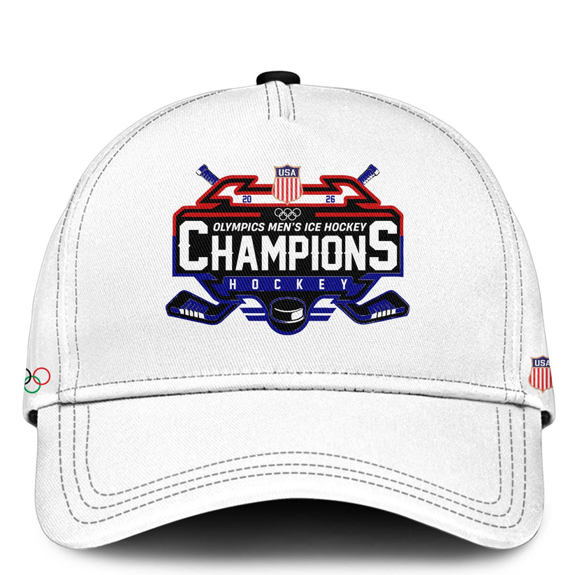 USA Men’s Ice Hockey Team Olympic 2026 Champions White Hoodie