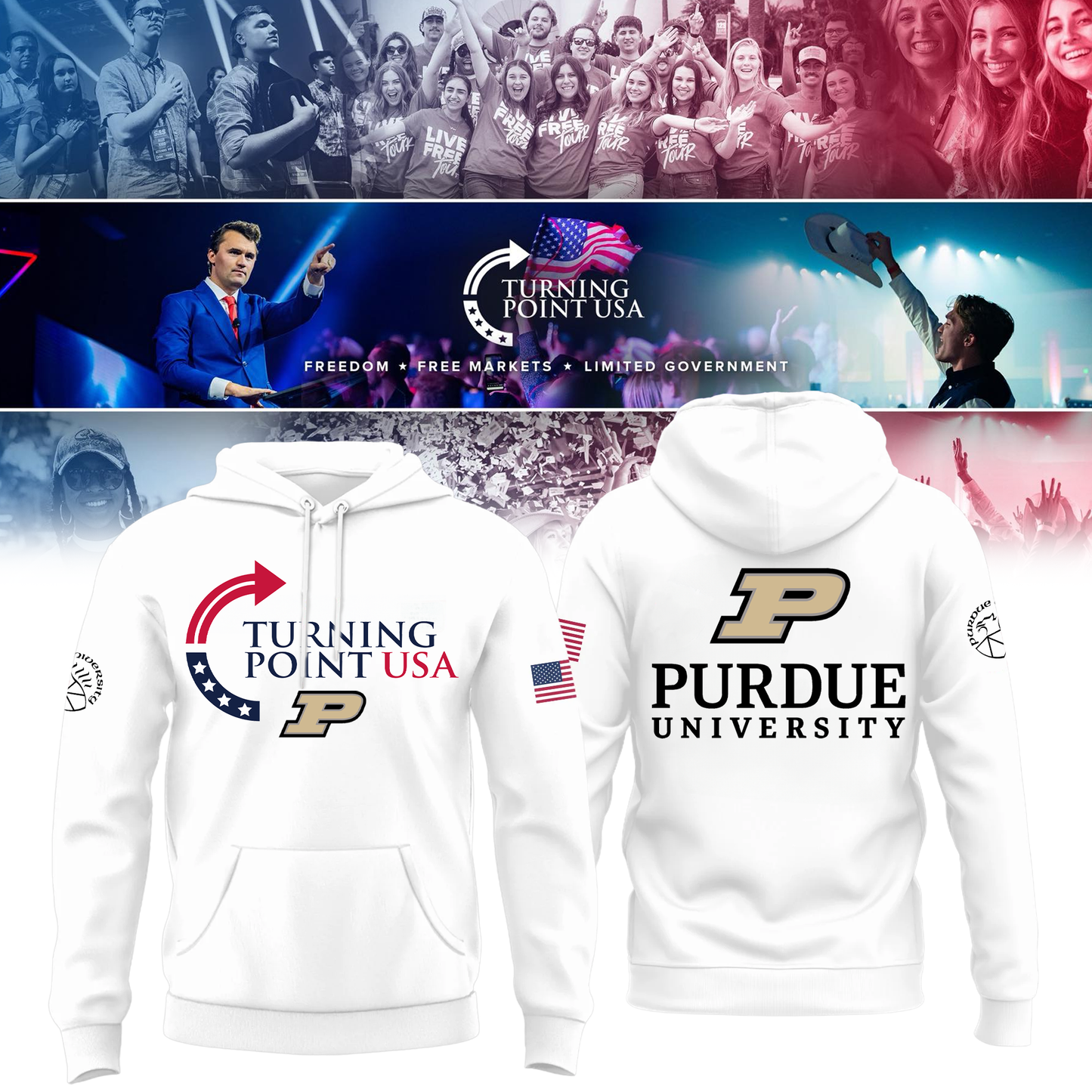 Purdue University x Turning Point USA Hoodie