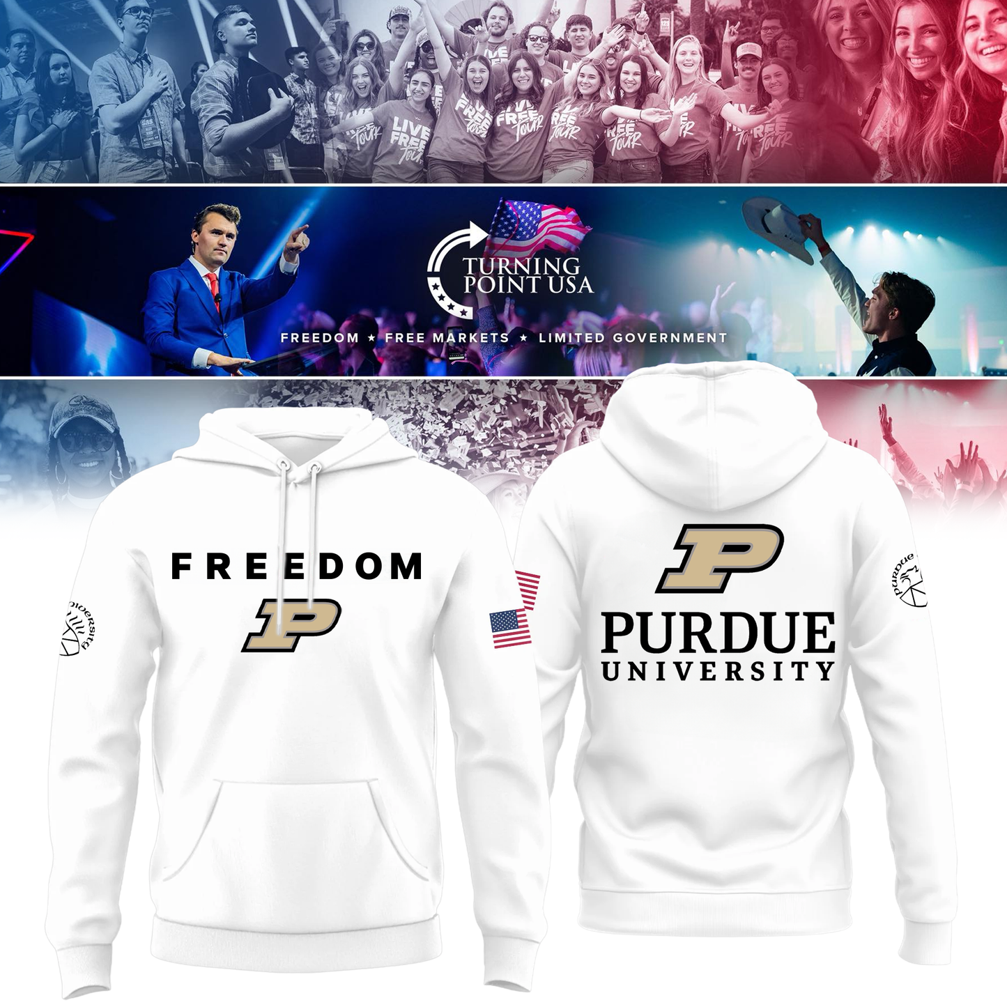 Purdue University x Turning Point USA Hoodie