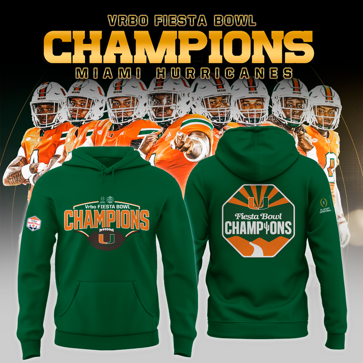 Miami Hurricanes Special Fiesta Bowl Champions Limited Edition Hoodie
