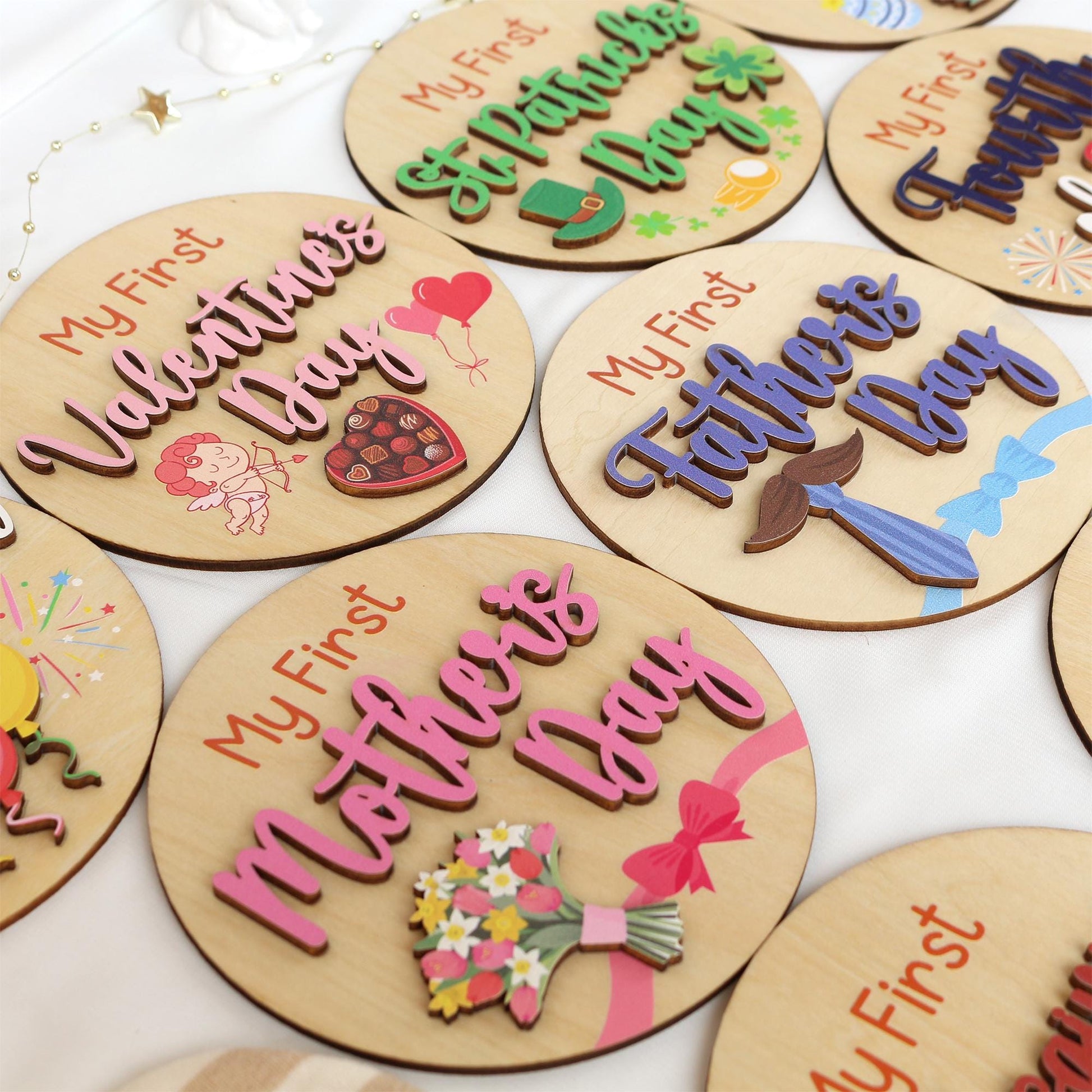 Baby Milestone Cards My First Holiday Milestones Baby Photo Props Baby Gift Baby Shower Gift Baby First Mothers Day Baby First Christmas Day