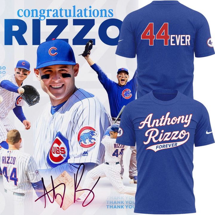 Special 2025 ANTHONY RIZZO 44EVER Chicago Cubs Tshirt