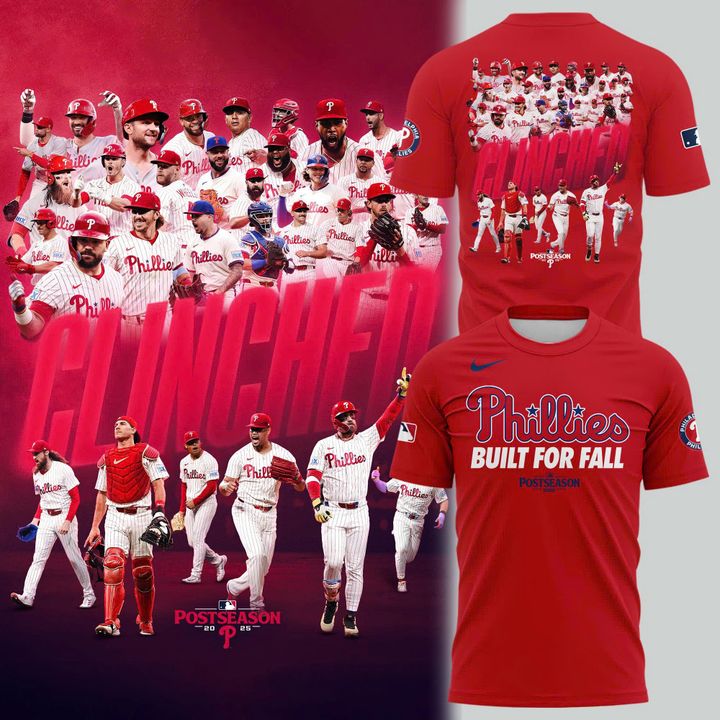 Special New "Built For Fall" 2025 MLB Postseason Clinched Uniform Red T-Shirt