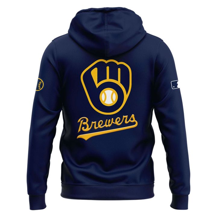 Special New October Ready 2025 Postseason Brewers Uniform Navy Hoodie