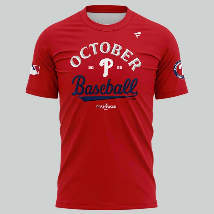 Special New October Ready 2025 MLB Postseason Uniform Red T-Shirt