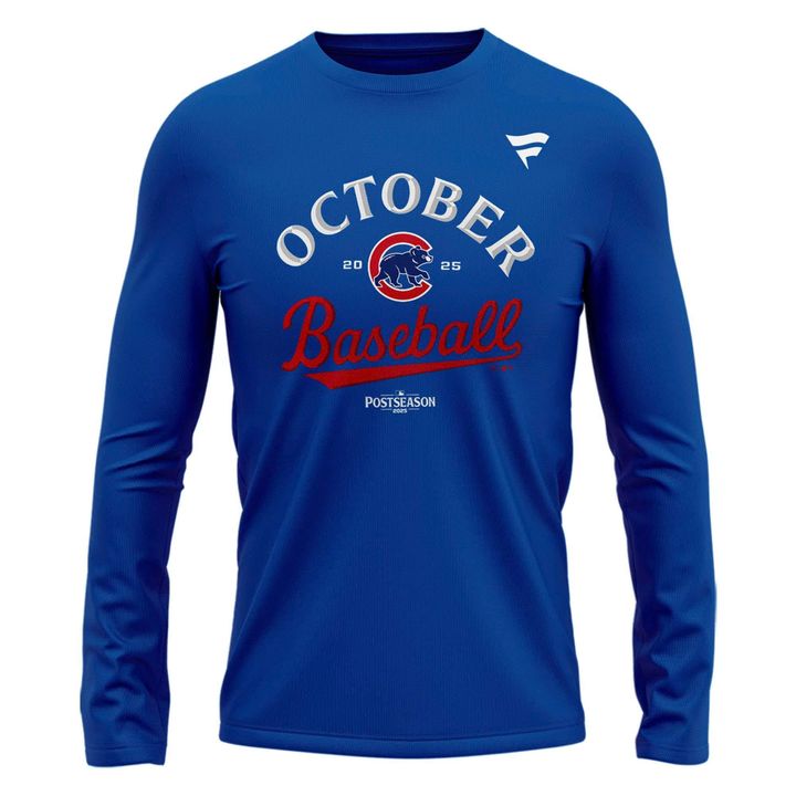 Special October Baseball Post Season 2025 Chicago Cubs Long Sleeve Shirt 2