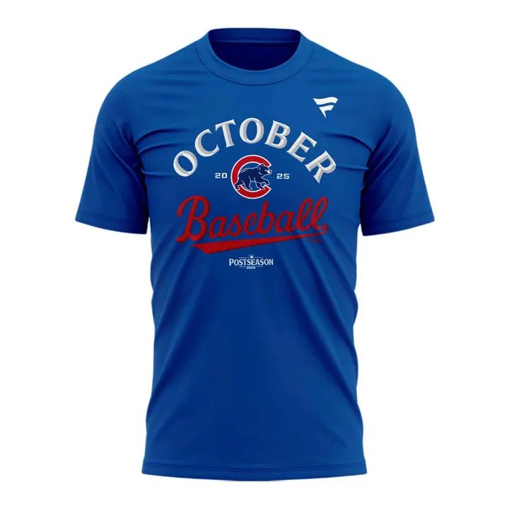 Special New October Ready "Chicago Cubs Fly The W" Flag Wordmark T-Shirt