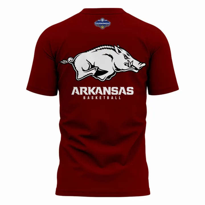 Arkansas Razorbacks Men's Basketball 2026 SEC Tournament Champions Locker Room Short Sleeve T-Shirt