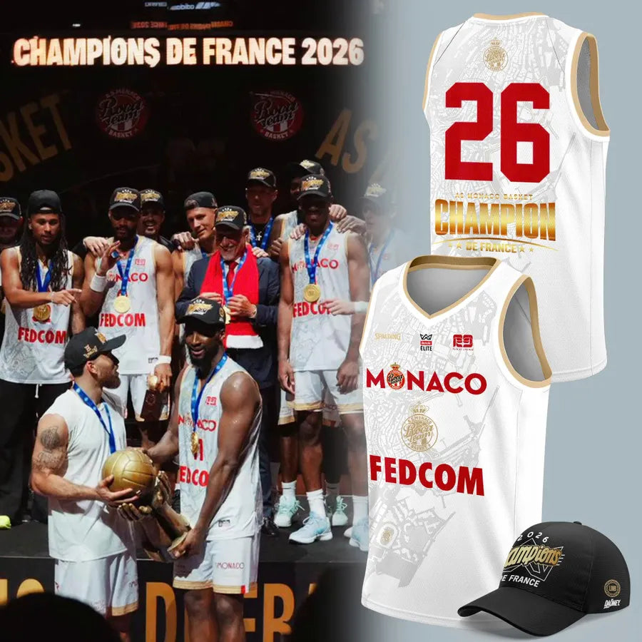Limited Edition AS Monaco Basket 2026 French League Champions Baskeball Jersey