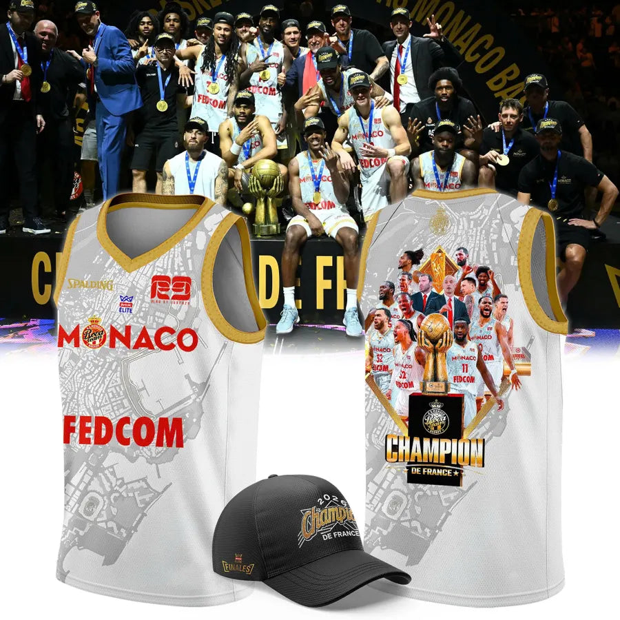 Limited Edition AS Monaco Basket 2026 French League Champions Baskeball Jersey