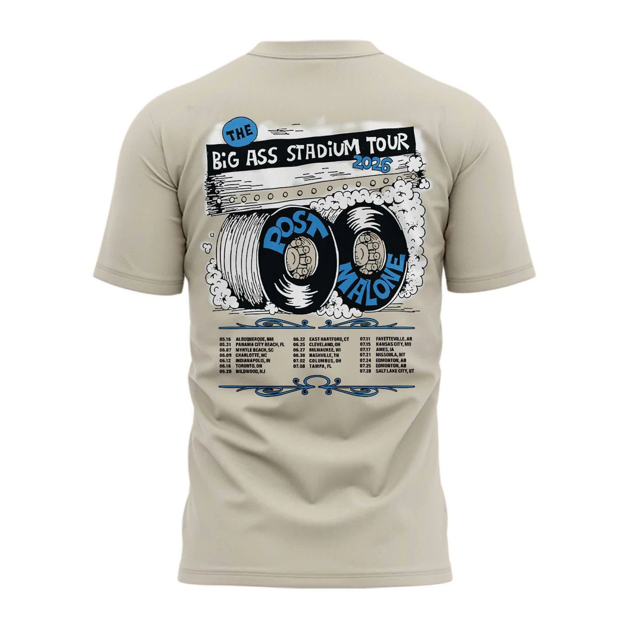Post Malone Big Ass Stadium Tour x Tennessee Titans T-Shirt