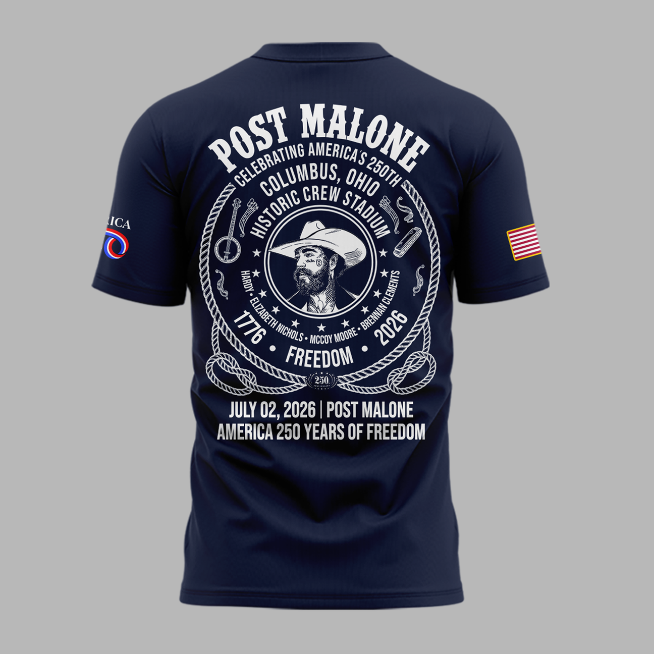 Exclusive Version 2026 Post Malone American 250th Anniversary Tshirt