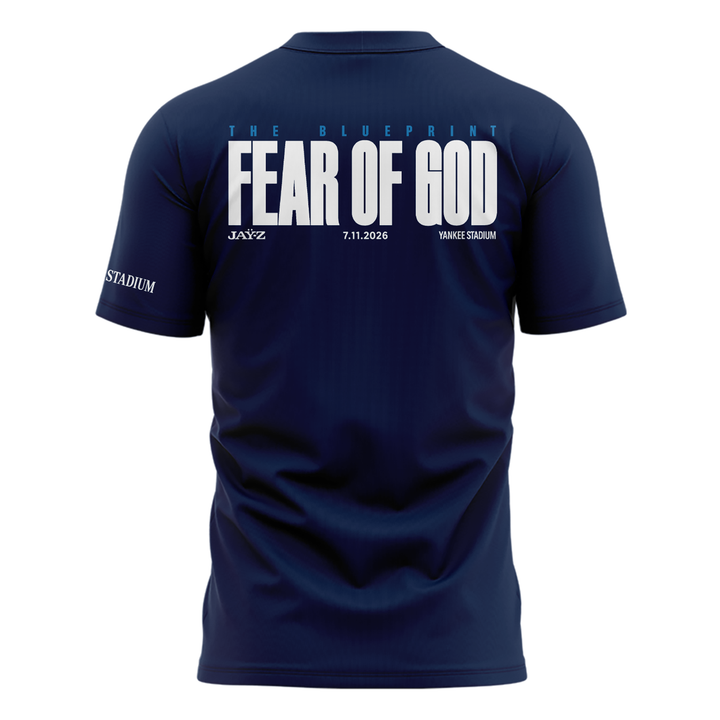 Limited Edition JAŸ-Z "Fear Of God" Navy Tshirt 2026