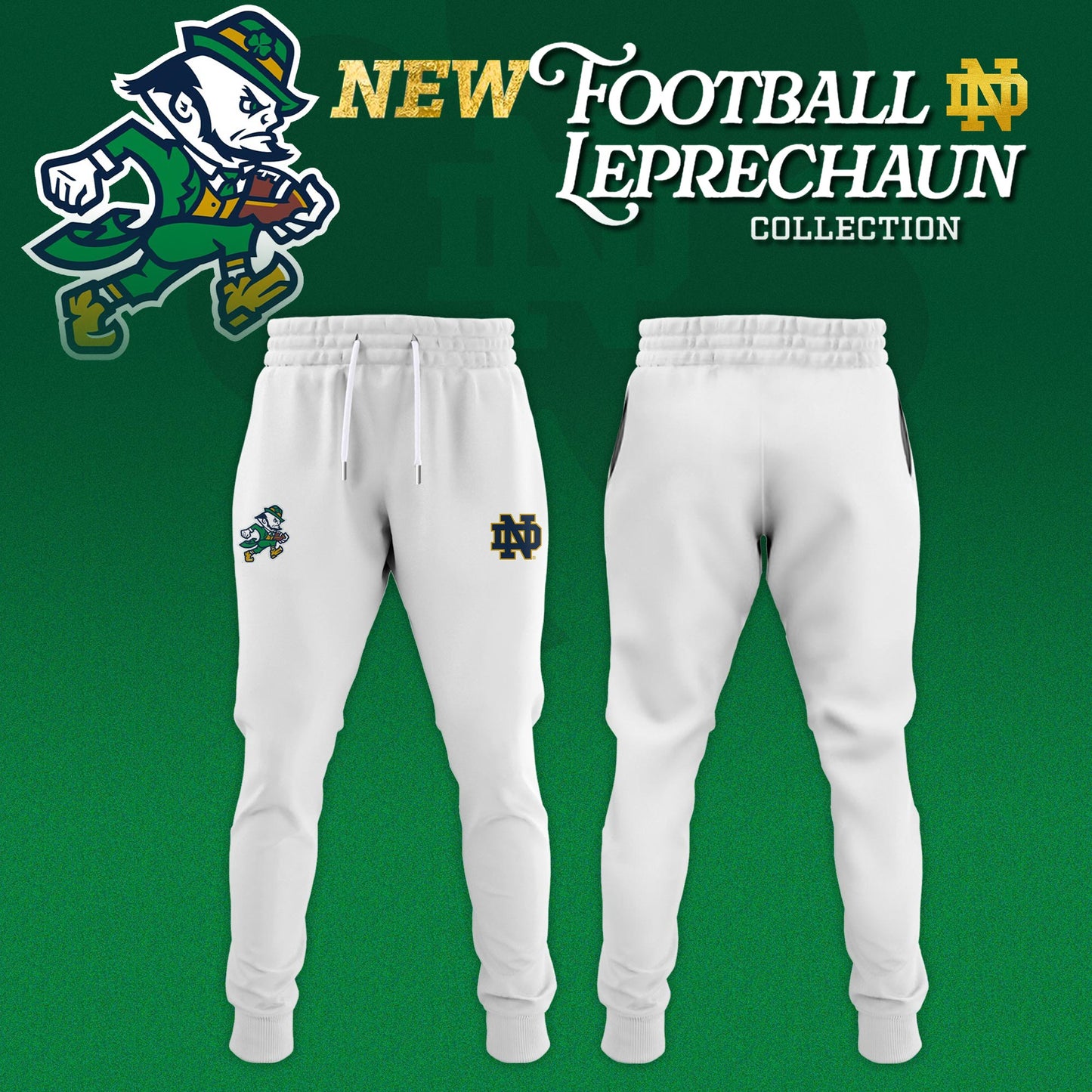 Notre Dame Fighting Irish Football Leprechaun Limited Editions 2025 Hoodie – White