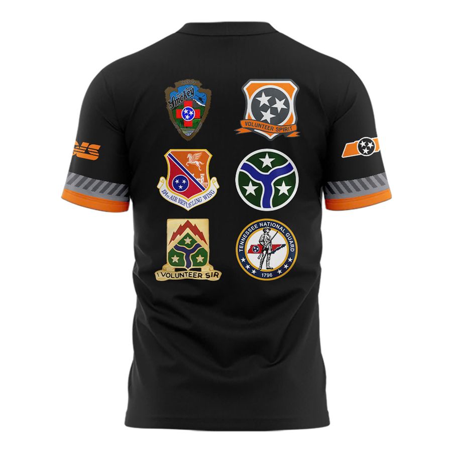 Special New Smoke Grey Tennessee Volunteers Spirit All Patchs T-Shirt