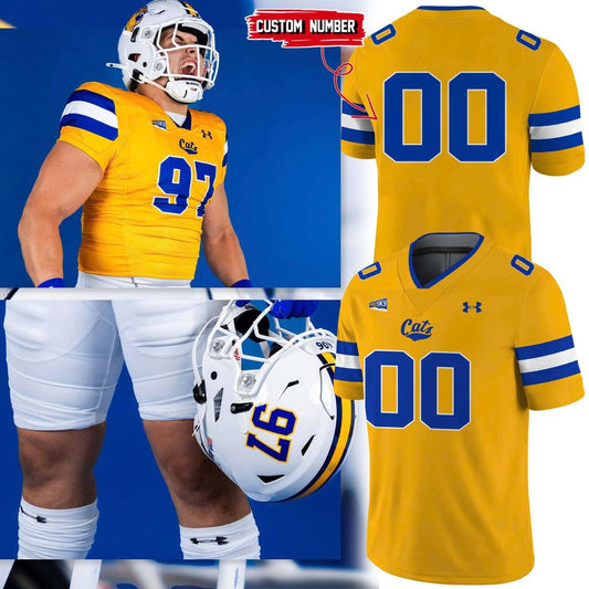 Special 2025 𝐆𝐎𝐋𝐃 𝐑𝐔𝐒𝐇 Montana State Football Jersey