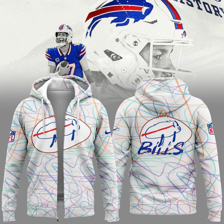Buffalo Bills ZipHoodie Sesigned By Patients At Buffalo’s Oishei Children’s Hospital