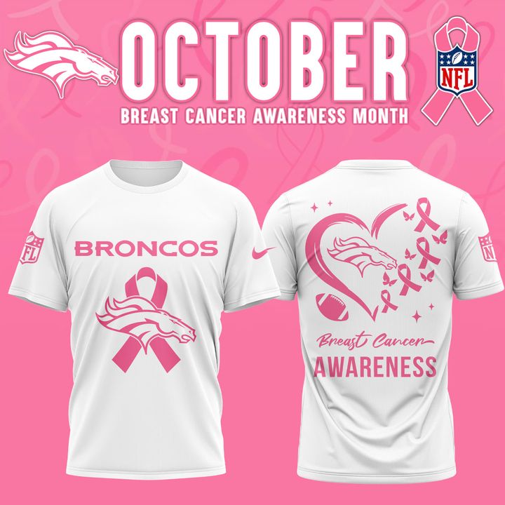 Denver Broncos '' OCTOBER BREAST CANCER AWARENESS MONTH '' T-Shirt 2025