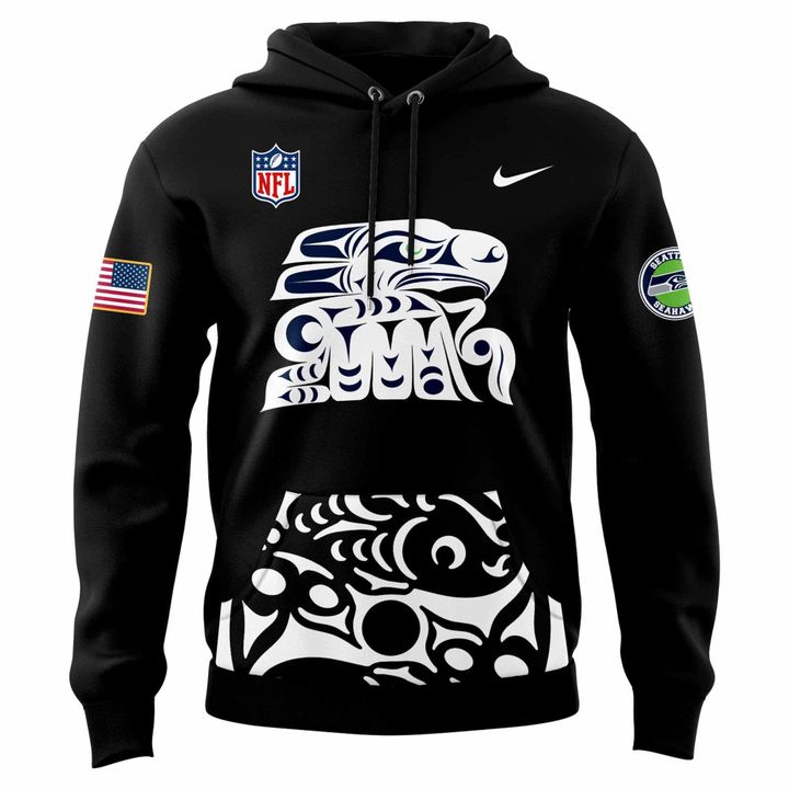 Seattle Seahawks Indigenous Peoples’ Day Hoodie 2025 Black